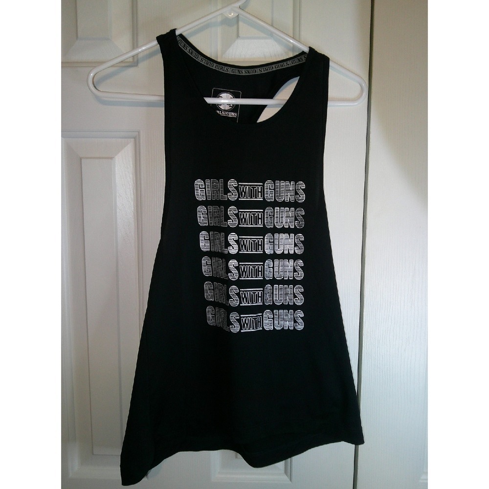 Girls With Guns Active Tank Top Sleeveless Athletic Black Medium